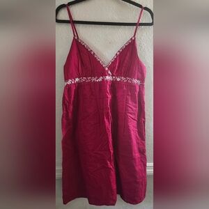 Aeropostale Fuchsia Chemise with White Floral Trim